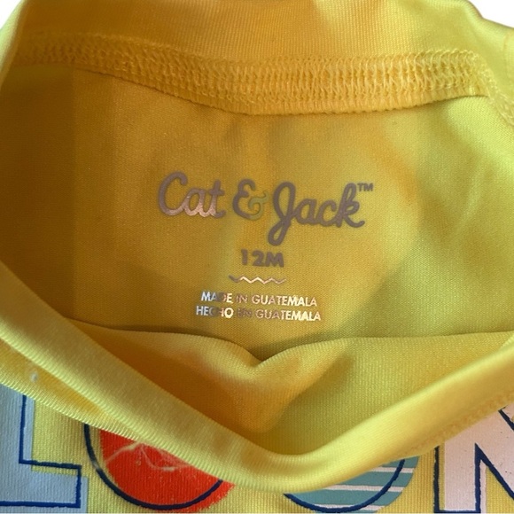 Cat & Jack Yellow and Orange Swim Trunks & Rash Guard - Picture 4 of 7